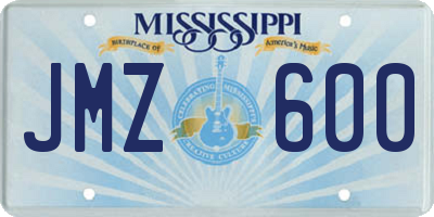 MS license plate JMZ600