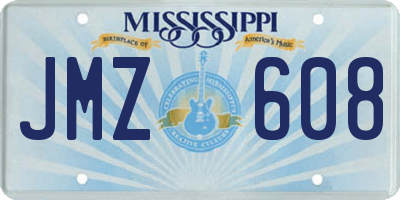 MS license plate JMZ608