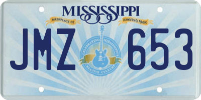 MS license plate JMZ653