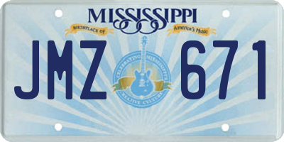 MS license plate JMZ671
