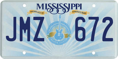 MS license plate JMZ672