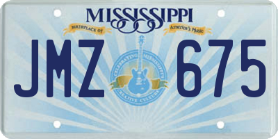 MS license plate JMZ675