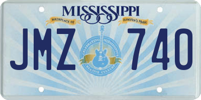 MS license plate JMZ740