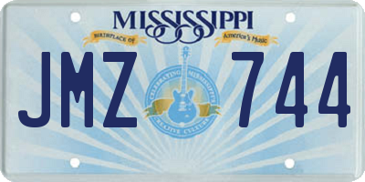 MS license plate JMZ744