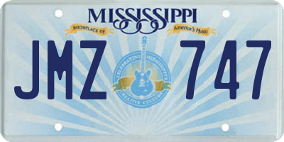 MS license plate JMZ747