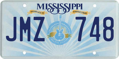 MS license plate JMZ748