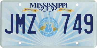 MS license plate JMZ749