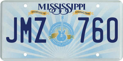 MS license plate JMZ760