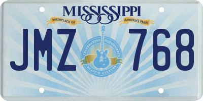 MS license plate JMZ768