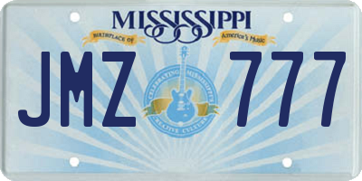 MS license plate JMZ777