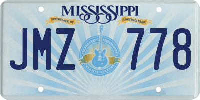 MS license plate JMZ778