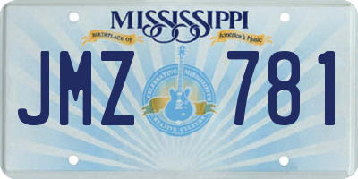 MS license plate JMZ781