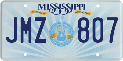 MS license plate JMZ807