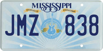 MS license plate JMZ838