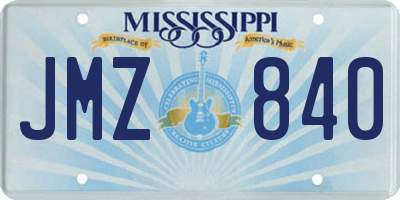 MS license plate JMZ840