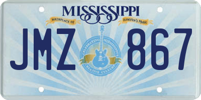 MS license plate JMZ867