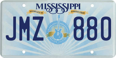 MS license plate JMZ880