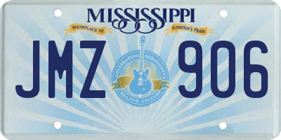 MS license plate JMZ906