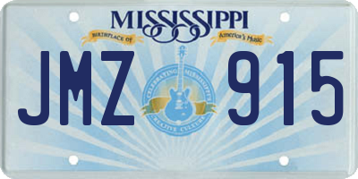 MS license plate JMZ915