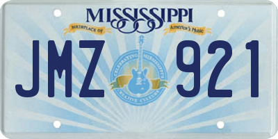 MS license plate JMZ921