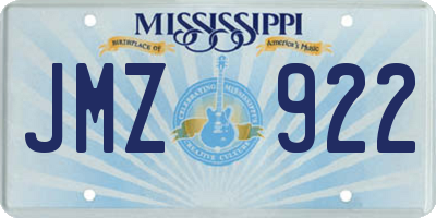 MS license plate JMZ922