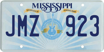 MS license plate JMZ923