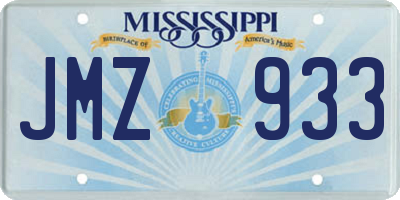 MS license plate JMZ933