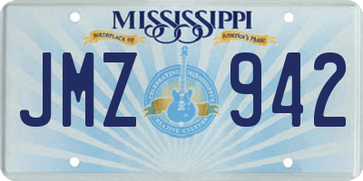 MS license plate JMZ942