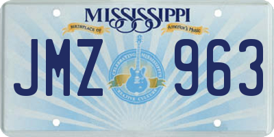 MS license plate JMZ963