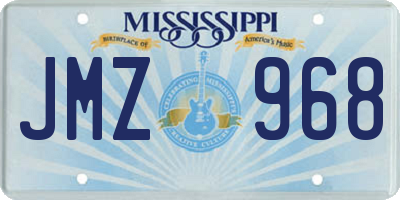 MS license plate JMZ968