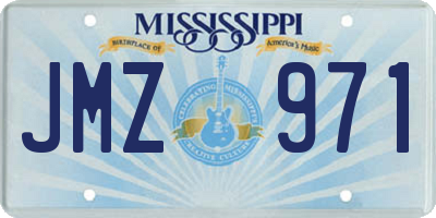 MS license plate JMZ971