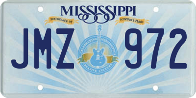 MS license plate JMZ972