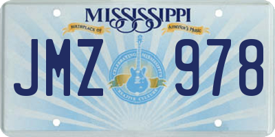 MS license plate JMZ978