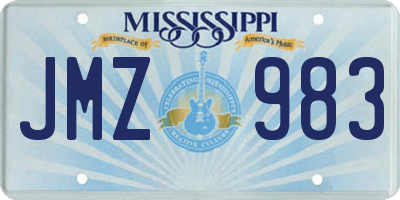 MS license plate JMZ983