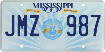 MS license plate JMZ987