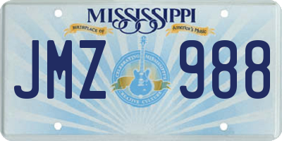 MS license plate JMZ988