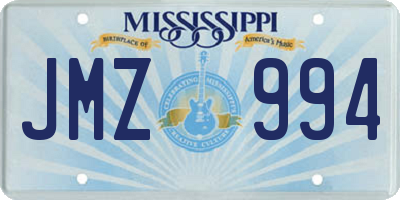 MS license plate JMZ994
