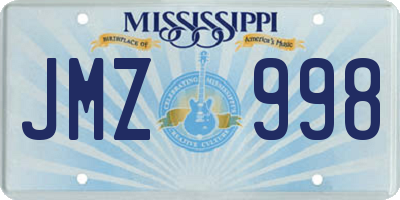 MS license plate JMZ998