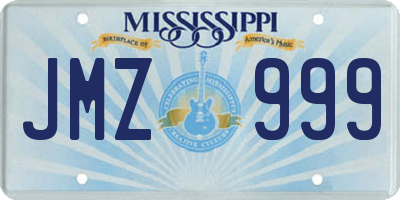 MS license plate JMZ999