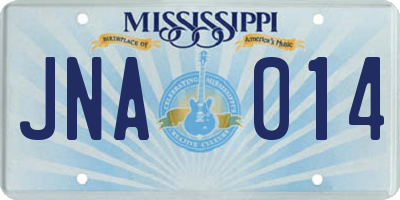 MS license plate JNA014