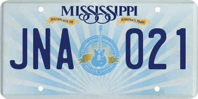 MS license plate JNA021