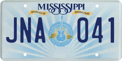 MS license plate JNA041