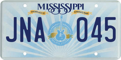 MS license plate JNA045