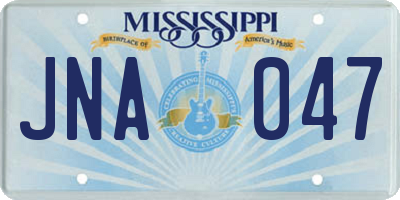 MS license plate JNA047