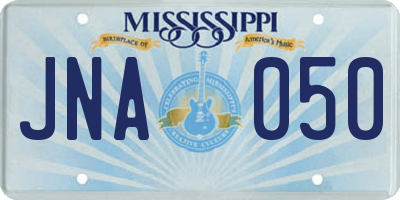 MS license plate JNA050