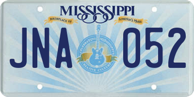 MS license plate JNA052