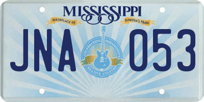 MS license plate JNA053