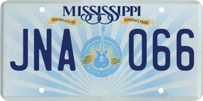 MS license plate JNA066
