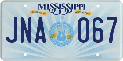 MS license plate JNA067