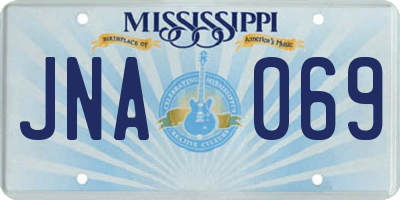 MS license plate JNA069